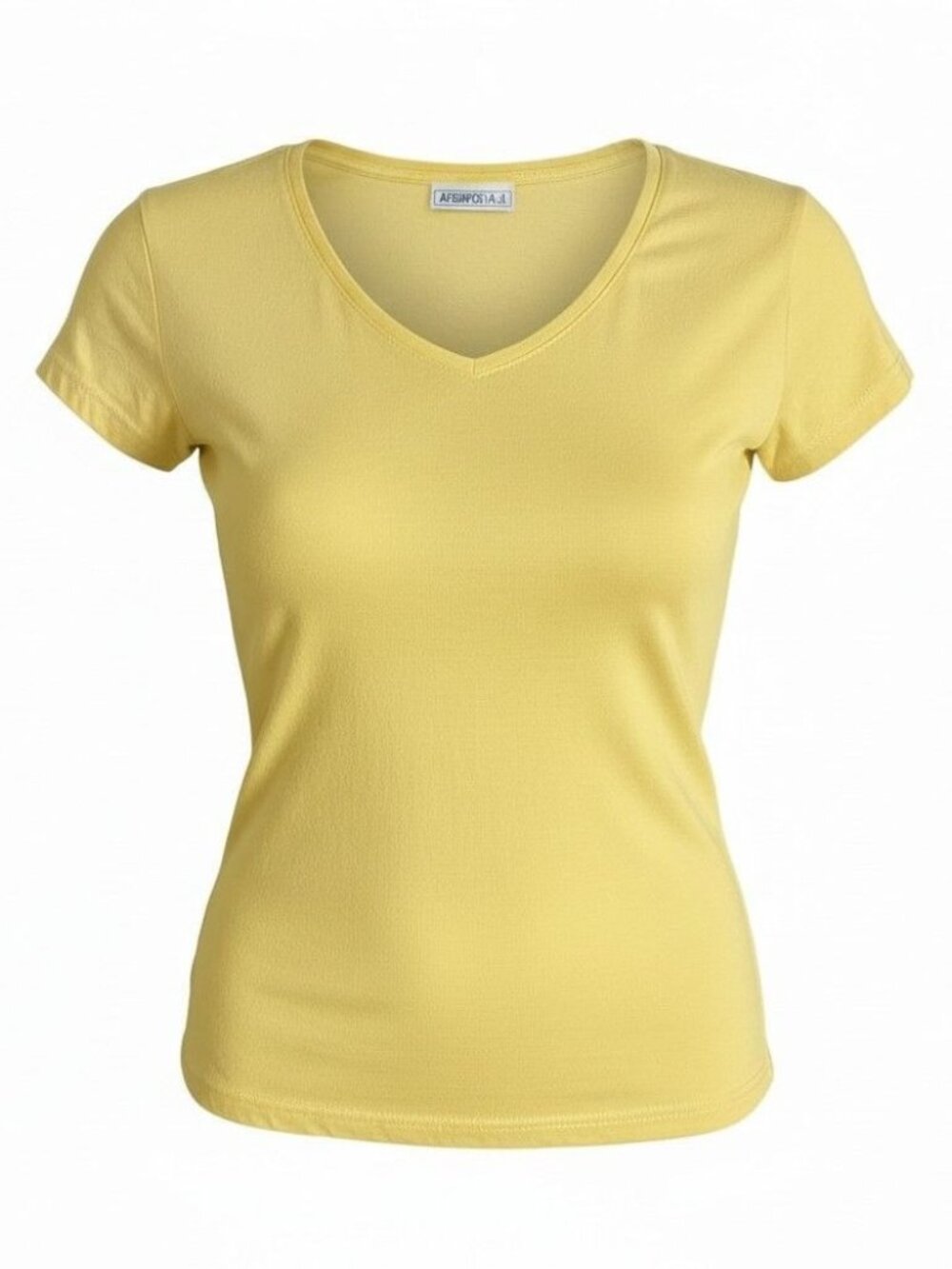 Women's V-neck T-shirt Size Medium Yellow Aeropostale Vintage Short Sleeves